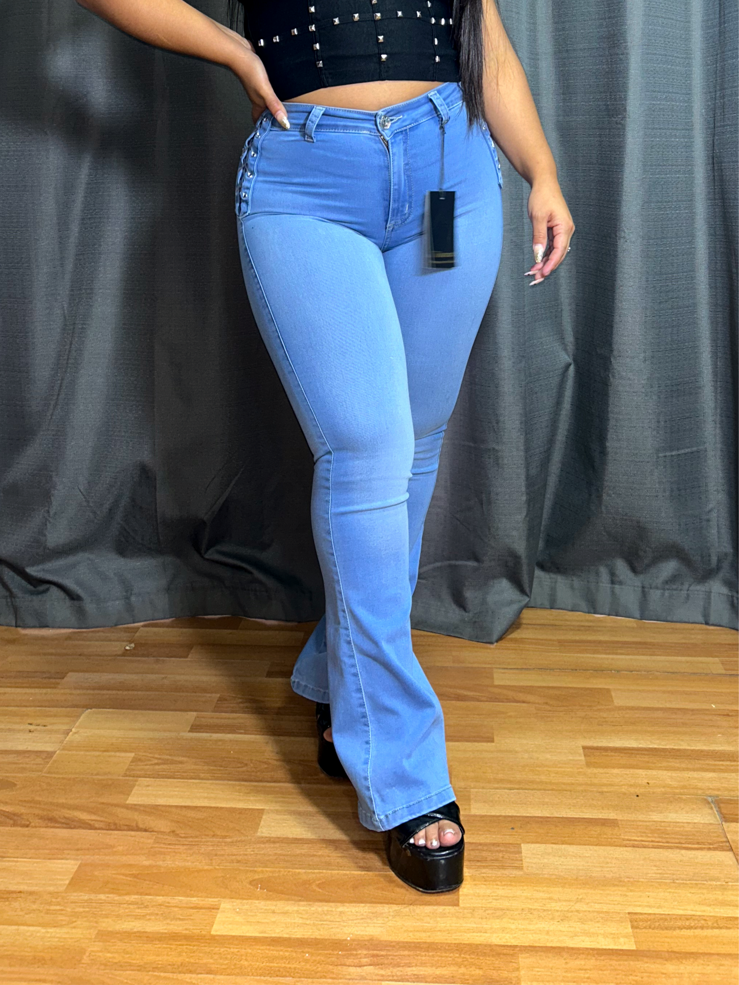 FLARE TRENZADO CELESTE