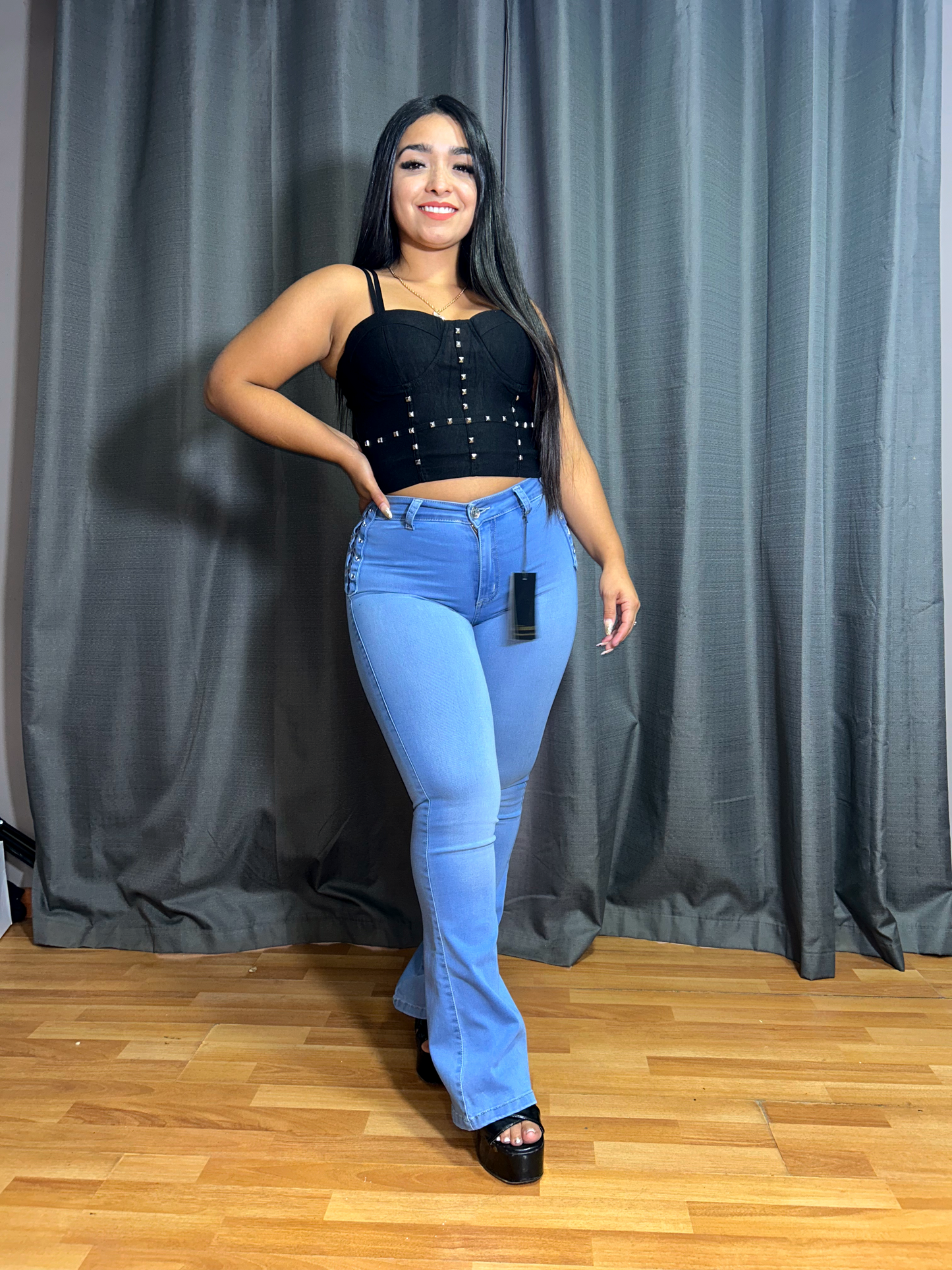 FLARE TRENZADO CELESTE