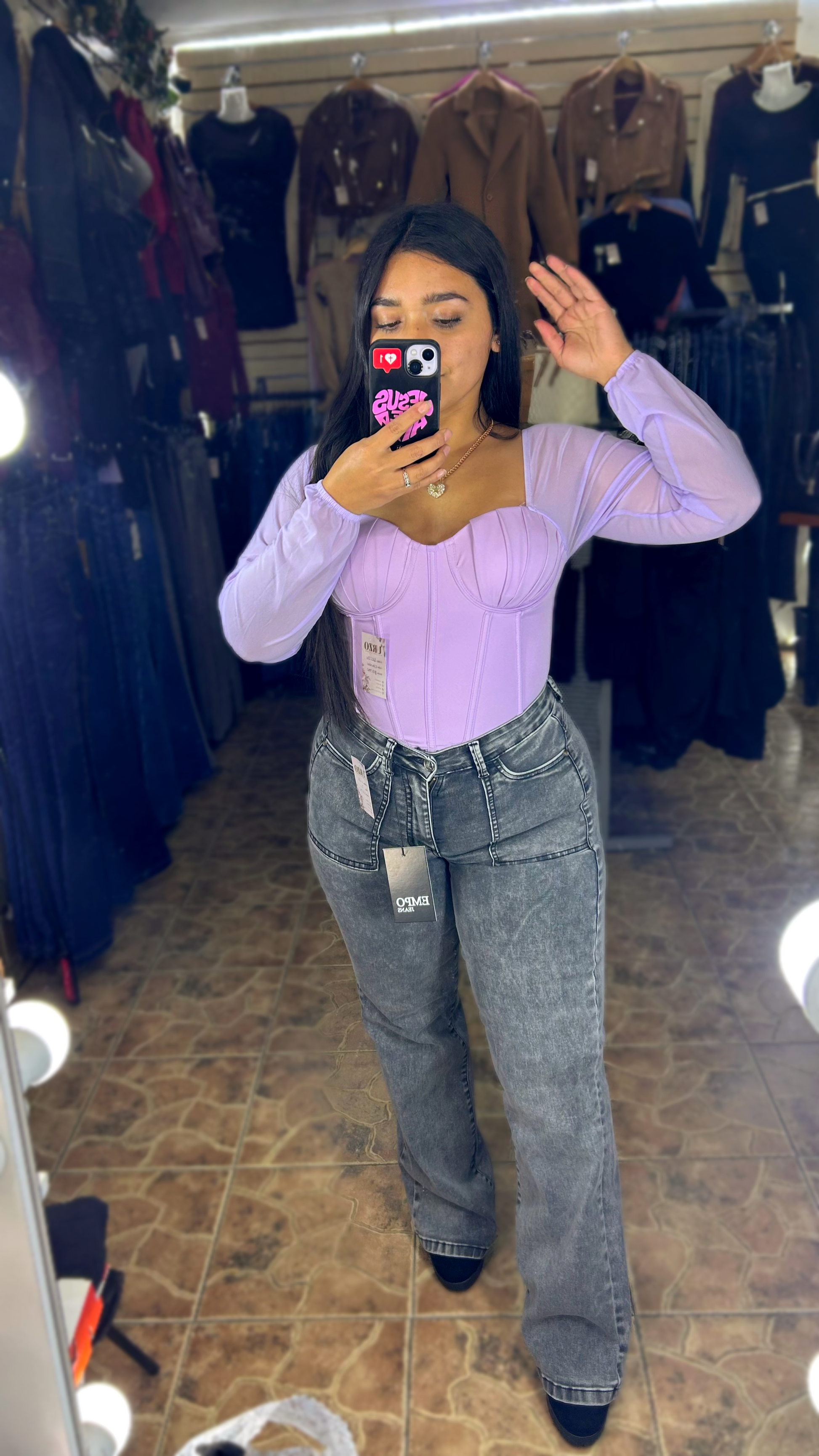 WIDE LEG GRIS